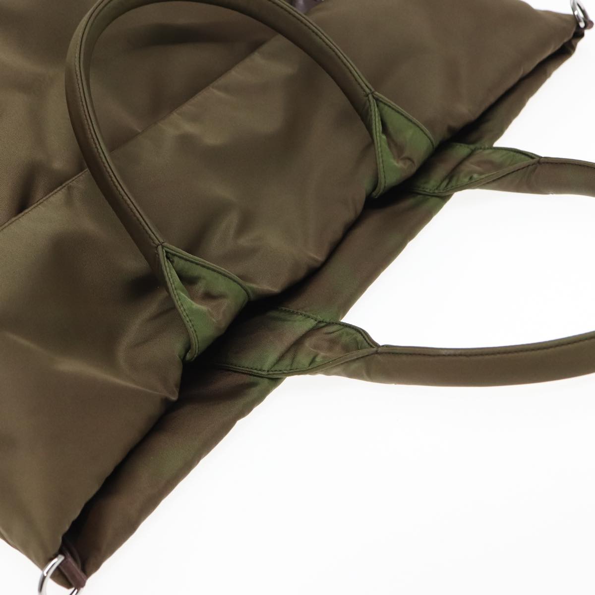 Prada Tessuto Khaki Synthetic Tote Bag (Pre-Owned)