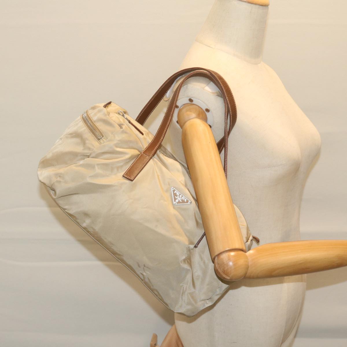 Prada Beige Synthetic Handbag (Pre-Owned)