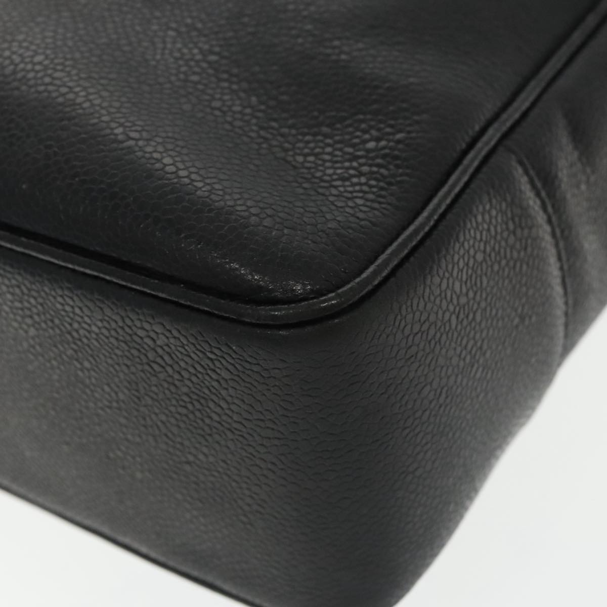 Chanel Logo Cc Black Leather Tote Bag (Pre-Owned)