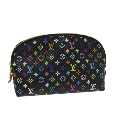 Louis Vuitton Cosmetic Pouch Black Canvas Clutch Bag (Pre-Owned)