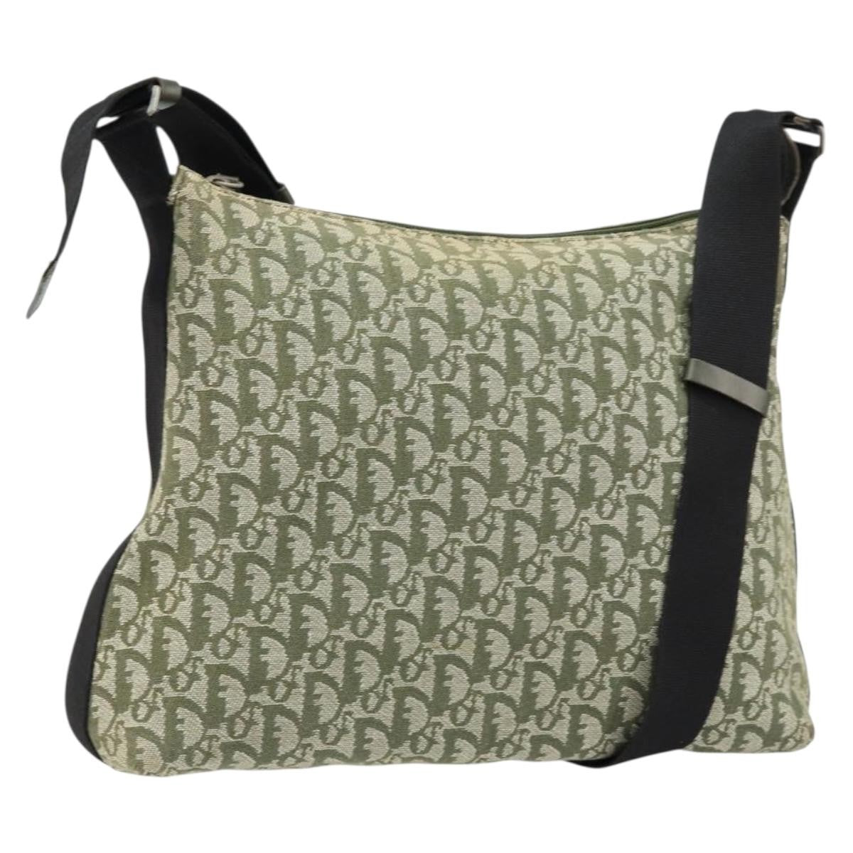 Christian Dior Vintage Trotter Canvas Green Canvas Shoulder Bag Bag (Pre-Owned)