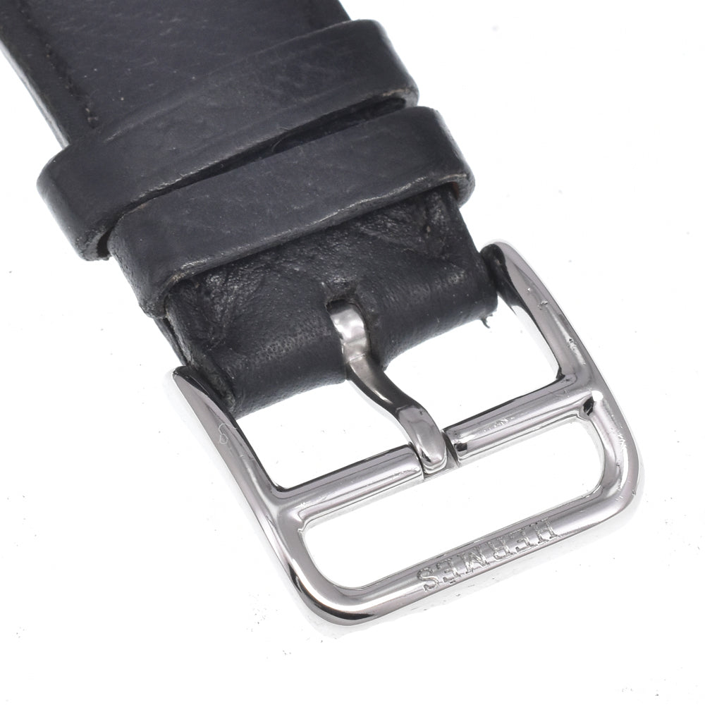 Hermes Heure H Quartz Stainless Steel And Leather Watch (Pre-Owned)