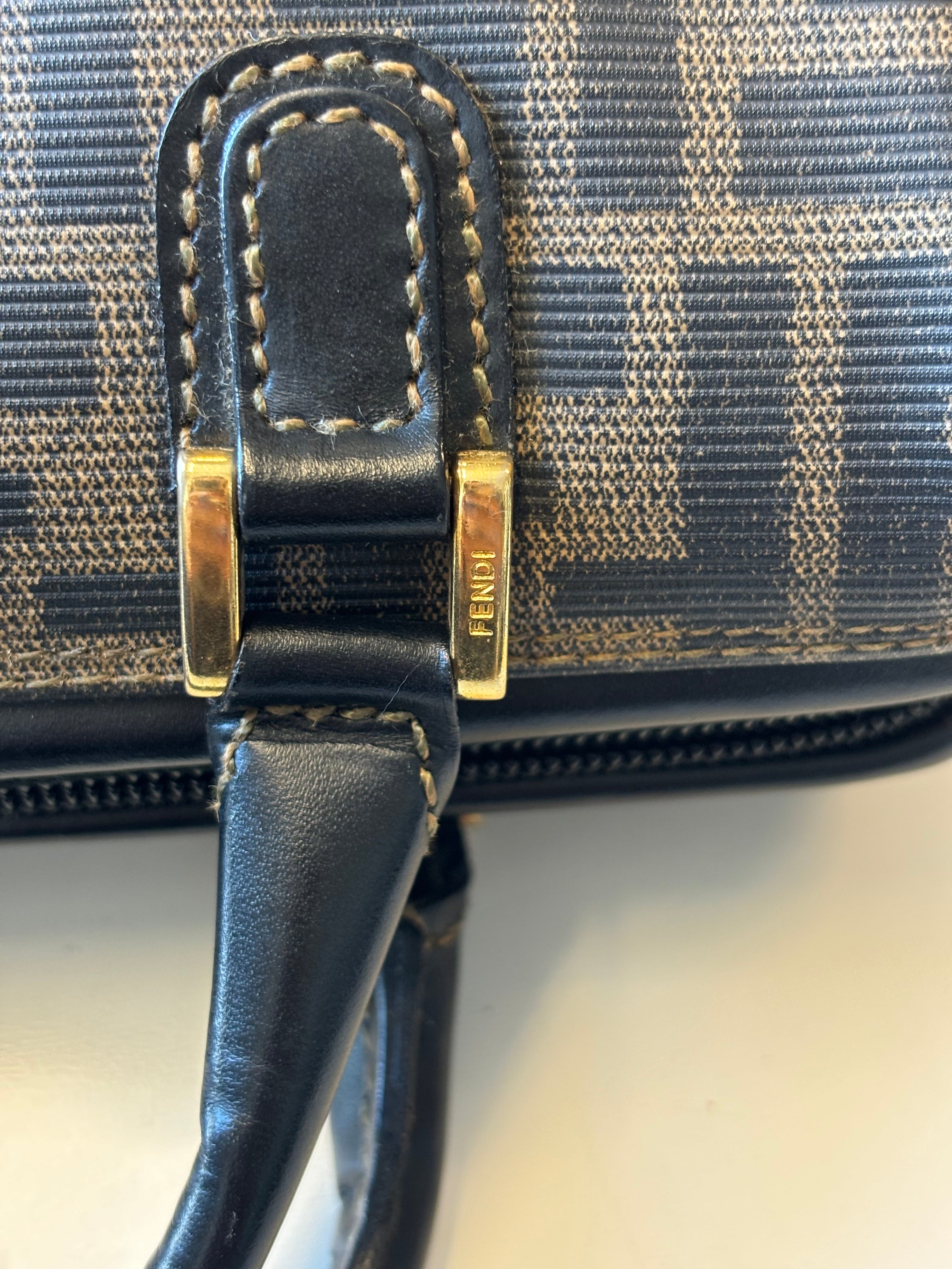 Fendi Zucca Canvas Brown Canvas Handbag (Pre-Owned)