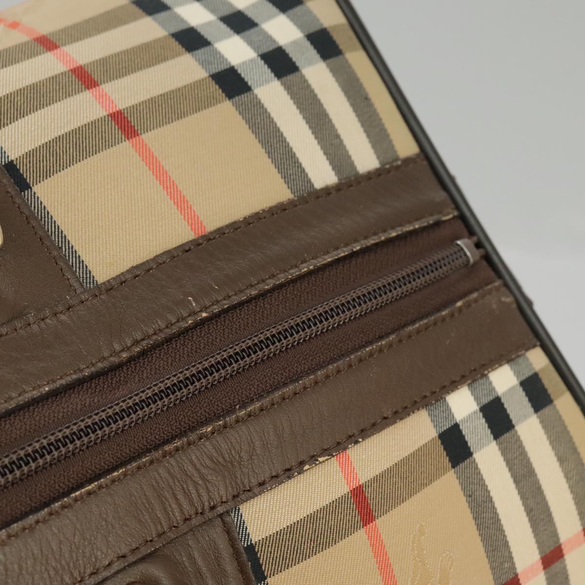 Burberry Nova Check Beige Canvas Travel Bag (Pre-Owned)
