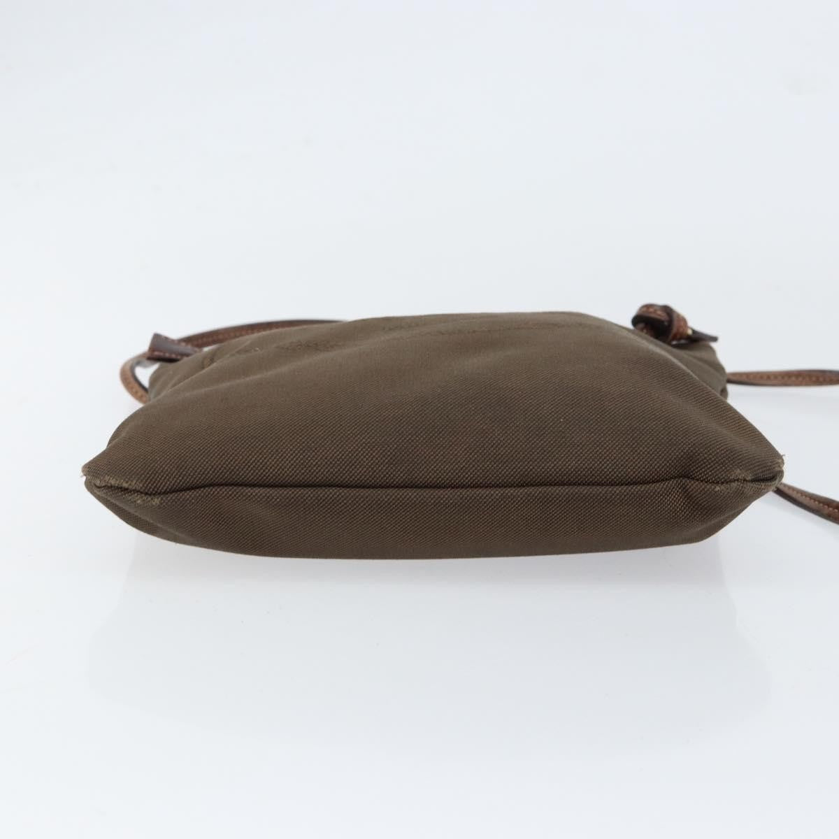 Prada Logo Flat Messenger Canvas Brown Canvas Shoulder Bag Bag (Pre-Owned)