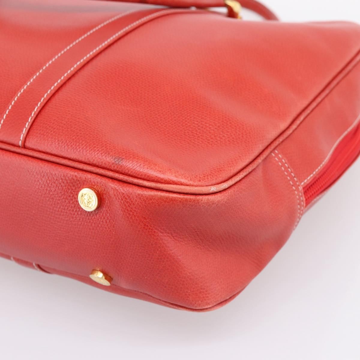 Loewe Anagram Business Leather Red Leather Briefcase Bag (Pre-Owned)