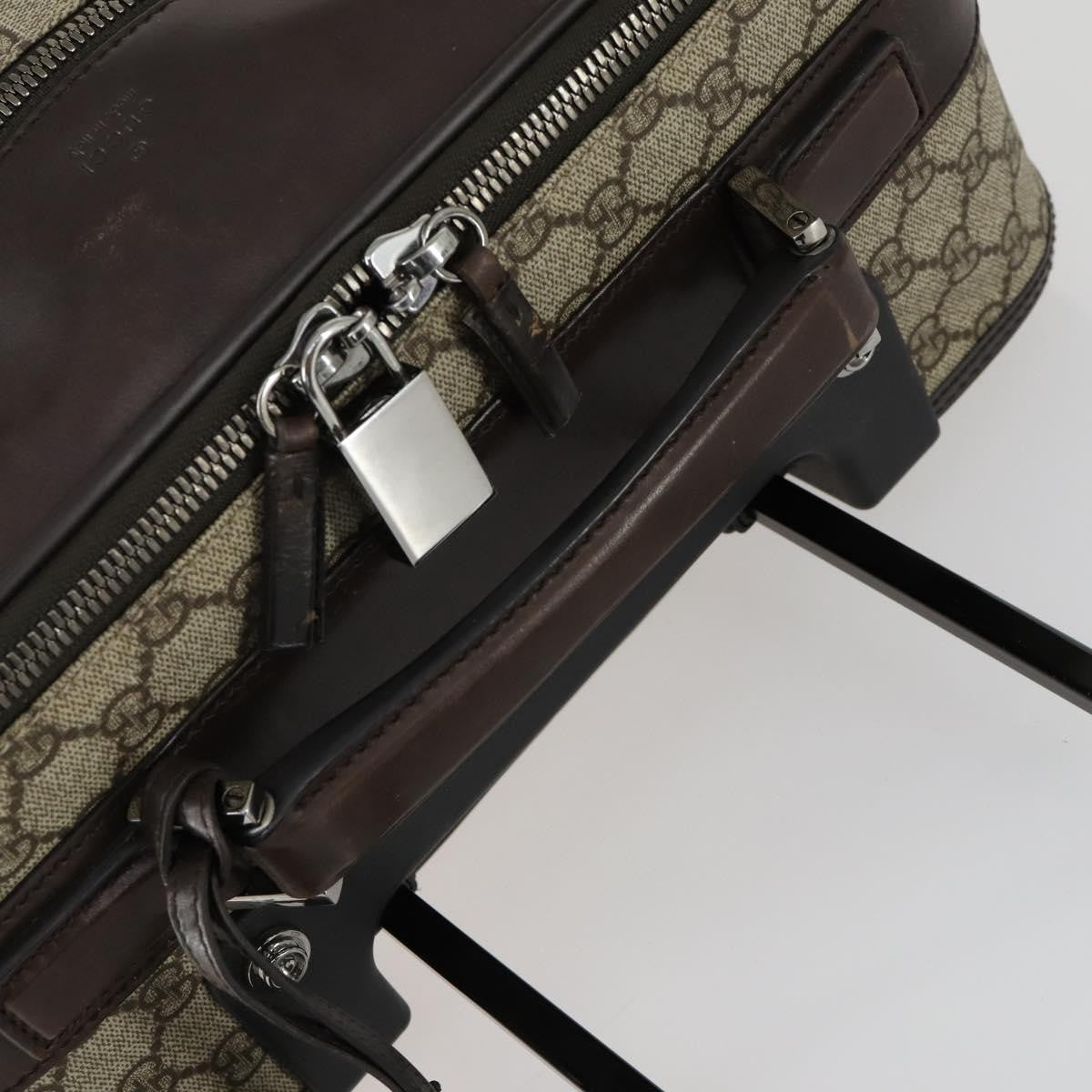 Gucci Web Trolley Rolling Luggage Gg Coated Canvas Beige Pvc Travel Bag Bag (Pre-Owned)