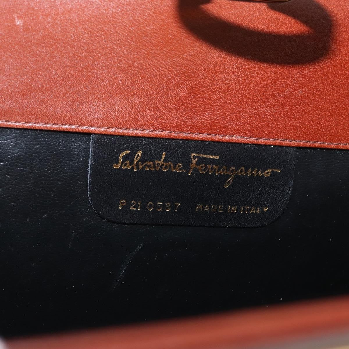 Salvatore Ferragamo Vintage Gancini Chain Leather Brown Leather Shoulder Bag Bag (Pre-Owned)