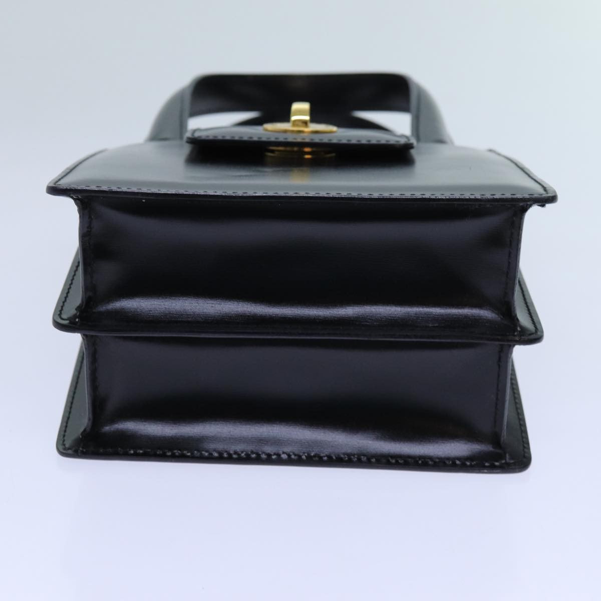 Bvlgari Handbag Leather Black Leather Handbag (Pre-Owned)