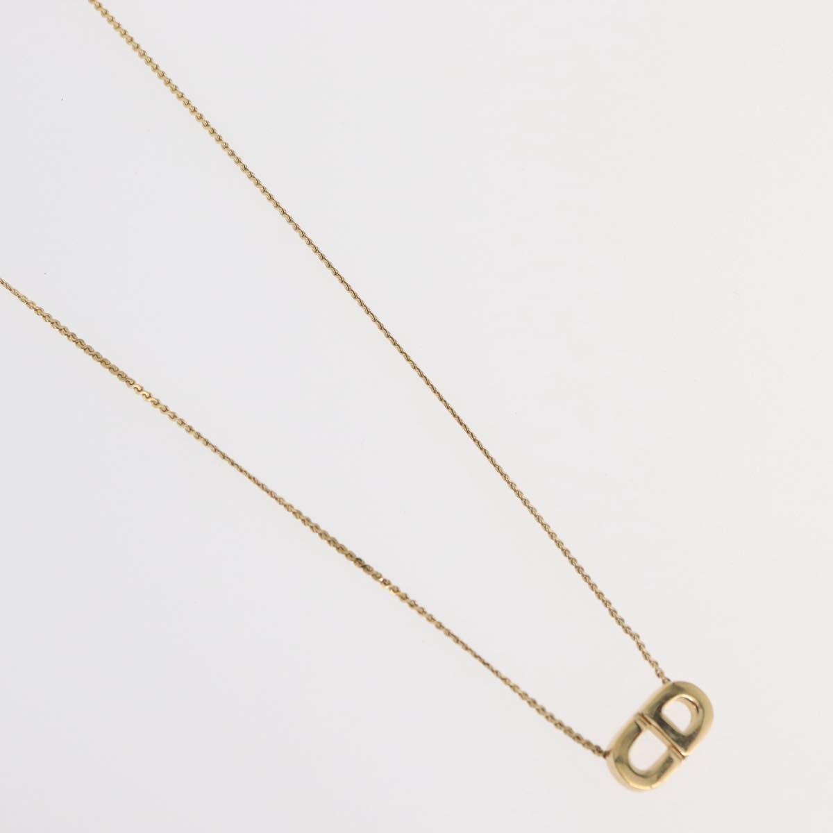 Christian Dior Logo Pendant Metal Gold Metal Necklace Jewelry (Pre-Owned)