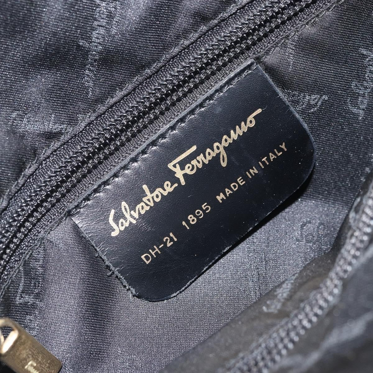 Salvatore Ferragamo Vintage Canvas Black Canvas Tote Bag Bag (Pre-Owned)