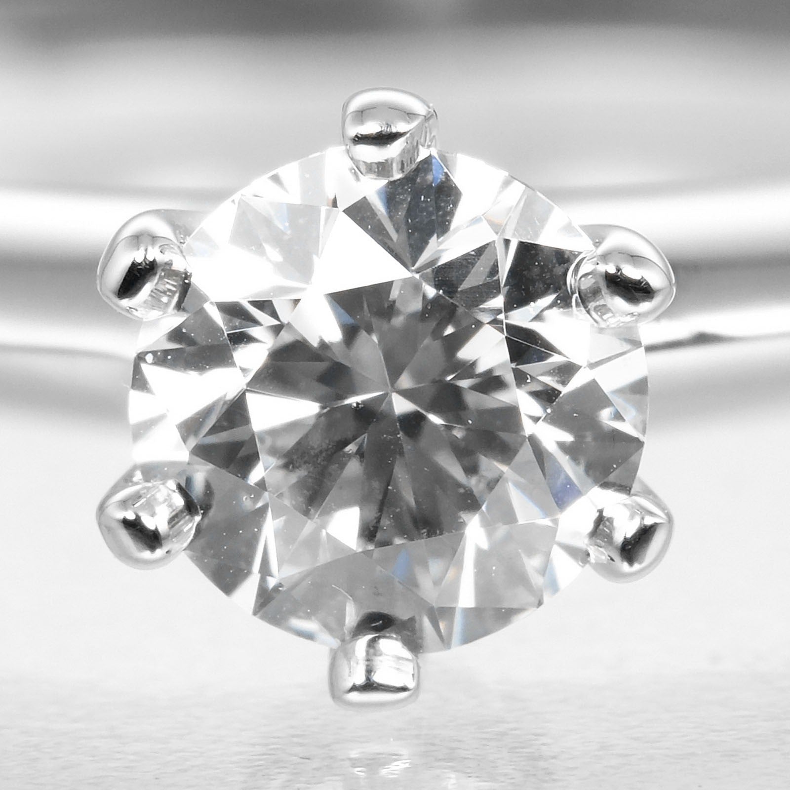 Tiffany & Co. Tiffany Setting Solitaire Platinum With Rbc Diamond Silver Platinum Ring Jewelry (Pre-Owned)