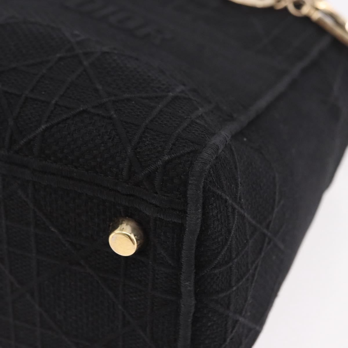 Christian Dior Lady Dior Black Canvas Handbag (Pre-Owned)
