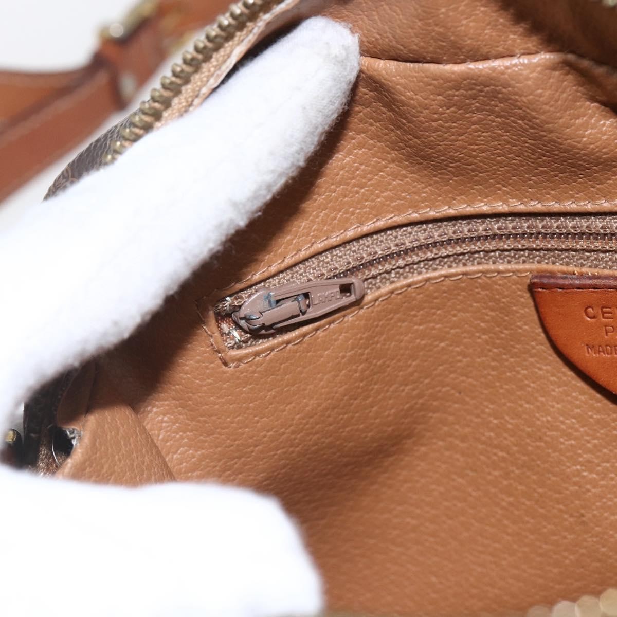 Celine Vintage Macadam Canvas And Leather Brown Canvas Shoulder Bag Bag (Pre-Owned)