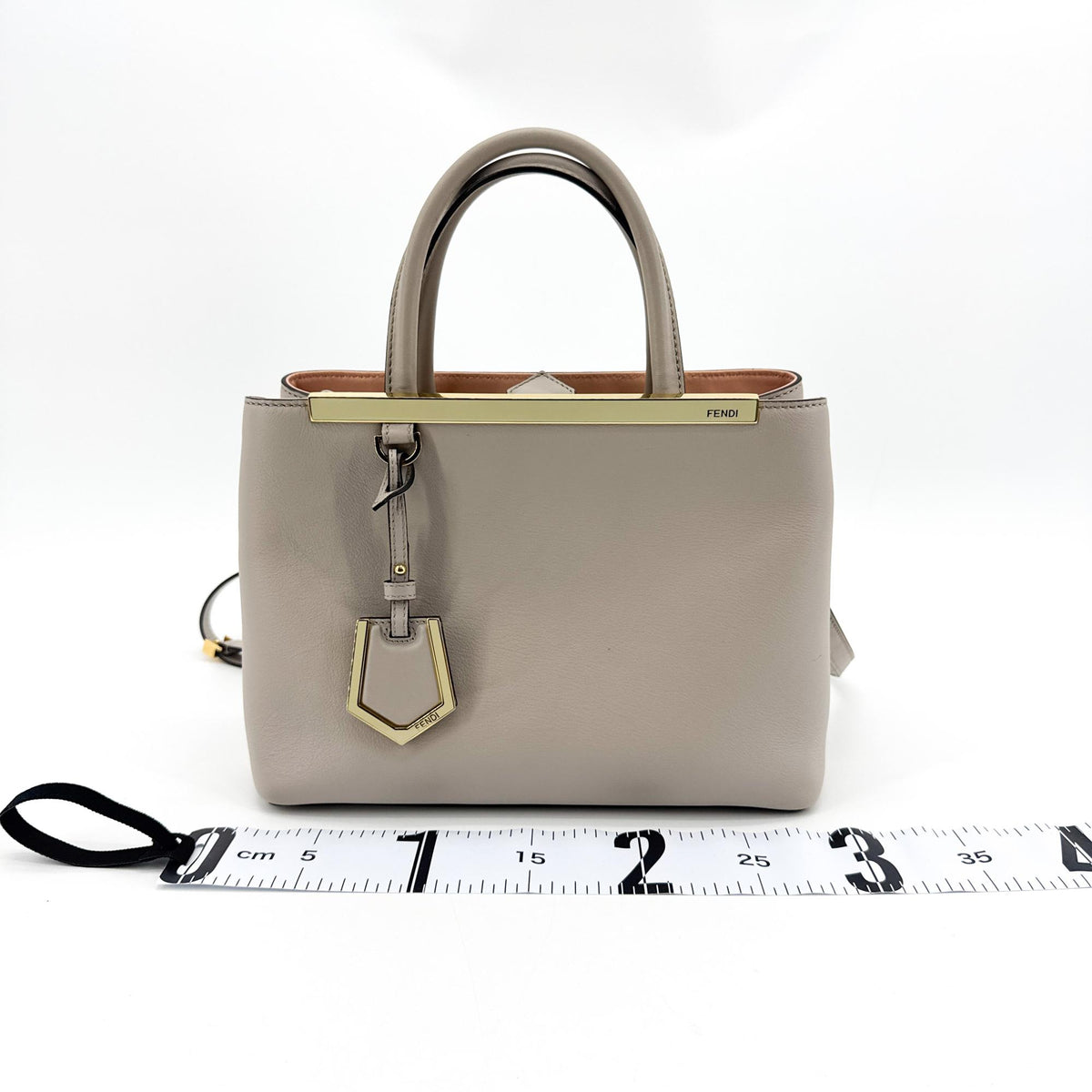 Fendi 2Jours Leather Gray Leather Handbag (Pre-Owned)