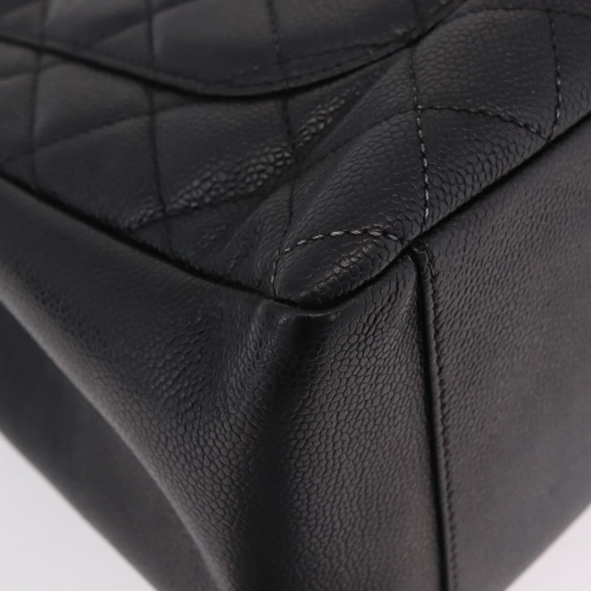 Chanel Grand Shopping Quilted Caviar Black Leather Tote Bag Bag (Pre-Owned)