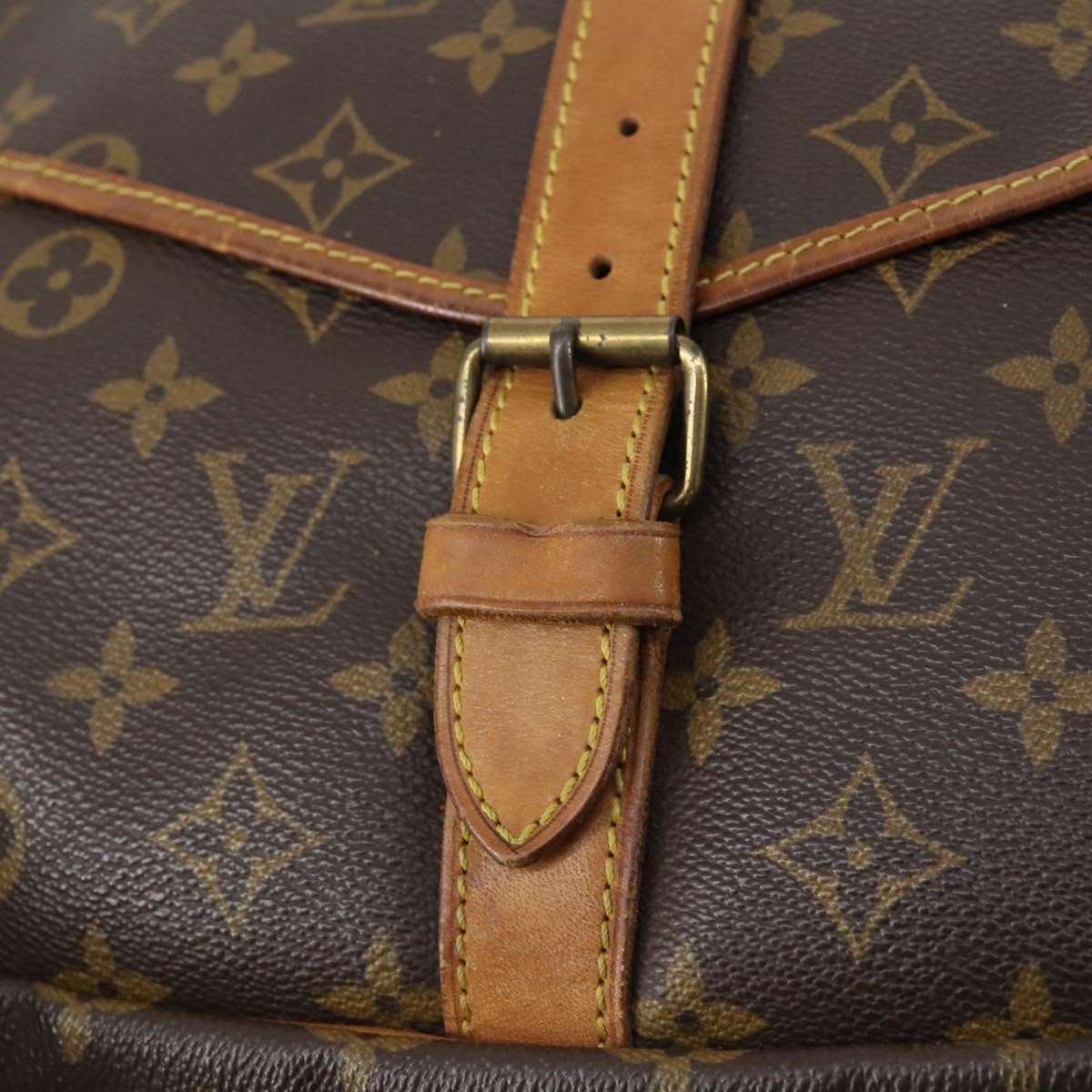 Louis Vuitton Saumur Monogram Canvas Brown Canvas Shoulder Bag Bag (Pre-Owned)
