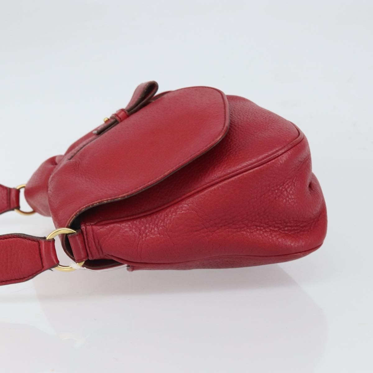 Salvatore Ferragamo Gancini Leather Red Leather Shoulder Bag Bag (Pre-Owned)