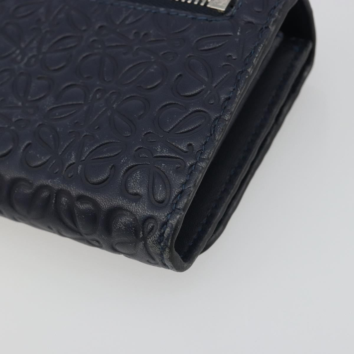 Loewe Anagram Leather Navy Leather Wallets Accessory (Pre-Owned)