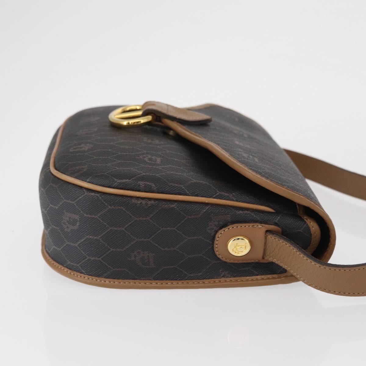 Christian Dior Vintage Honeycomb Flap Canvas And Leather Black Canvas Shoulder Bag Bag (Pre-Owned)