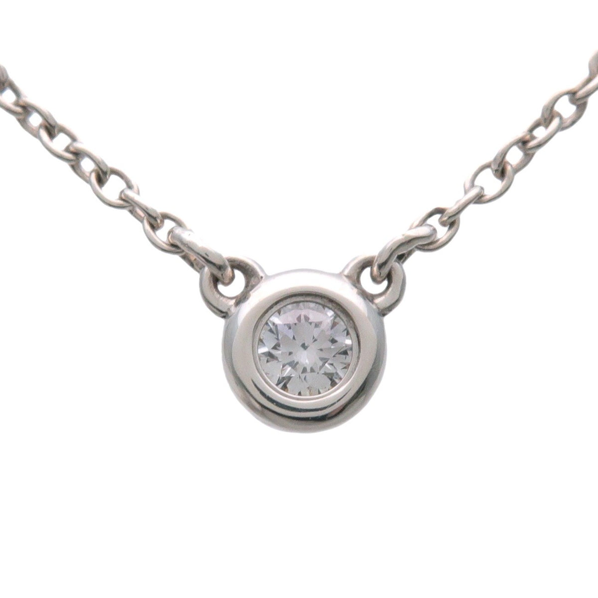 Tiffany & Co. Elsa Peretti Diamonds By The Yard Pendant Sterling Silver With Diamond Silver Sterling_Silver Necklace Jewelry (Pre-Owned)
