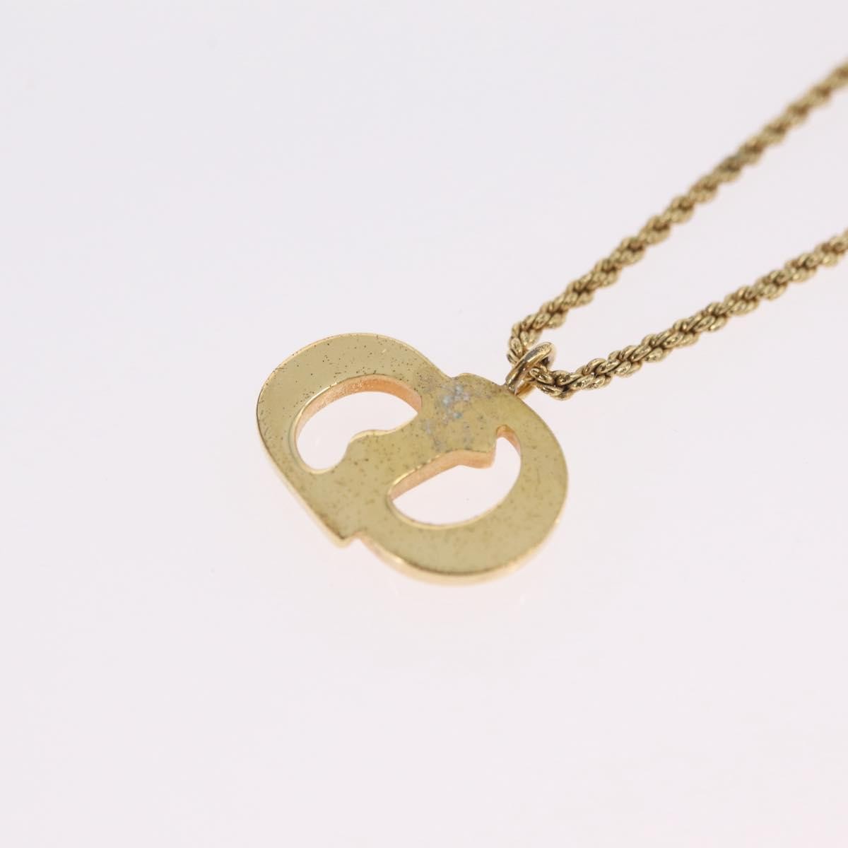 Christian Dior Cd Pendant Metal Gold Metal Necklace Jewelry (Pre-Owned)