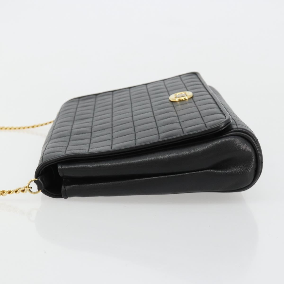 Celine Flap Shoulder Leather Black Leather Shoulder Bag Bag (Pre-Owned)