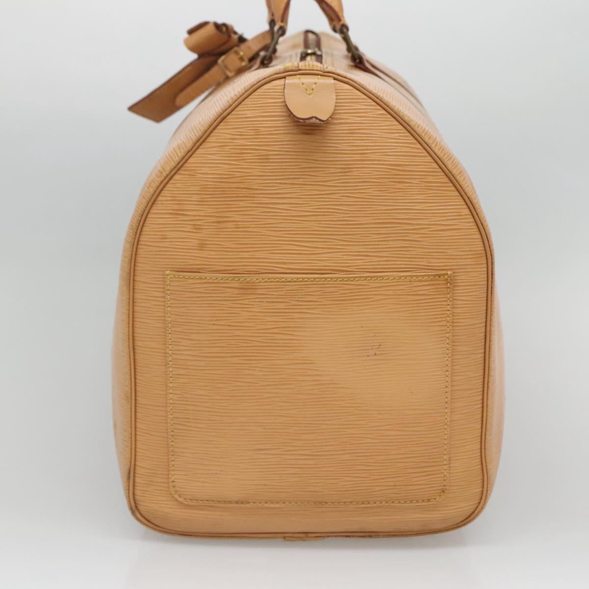 Louis Vuitton Keepall 50 Beige Leather Travel Bag (Pre-Owned)