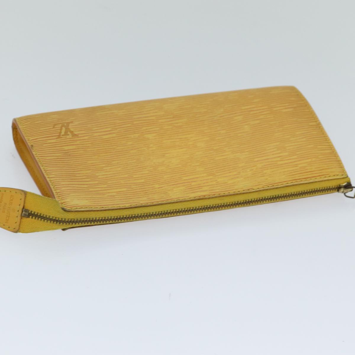 Louis Vuitton Pochette Accessoire Yellow Leather Clutch Bag (Pre-Owned)