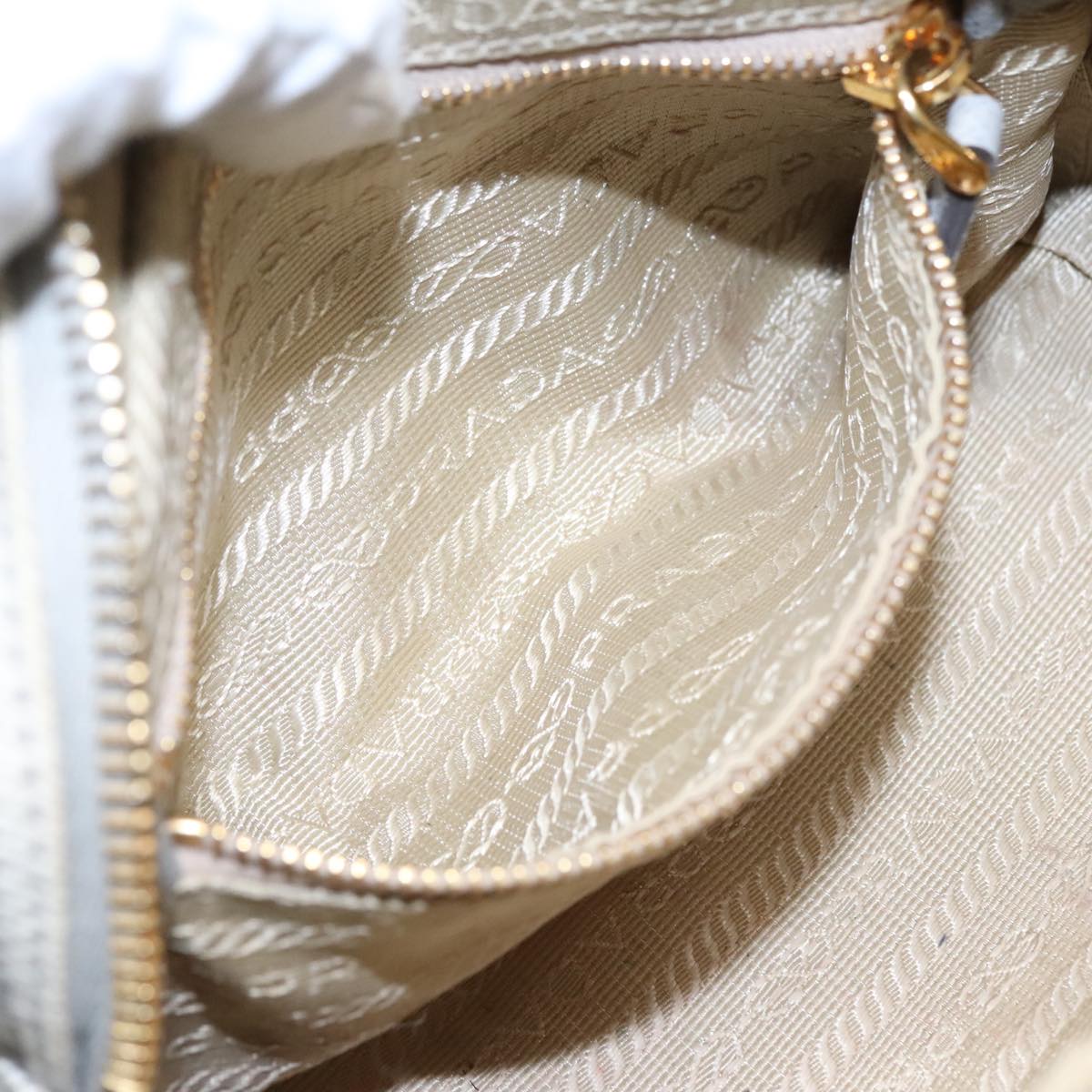 Prada Triangle Logo Beige Denim - Jeans Clutch Bag (Pre-Owned)