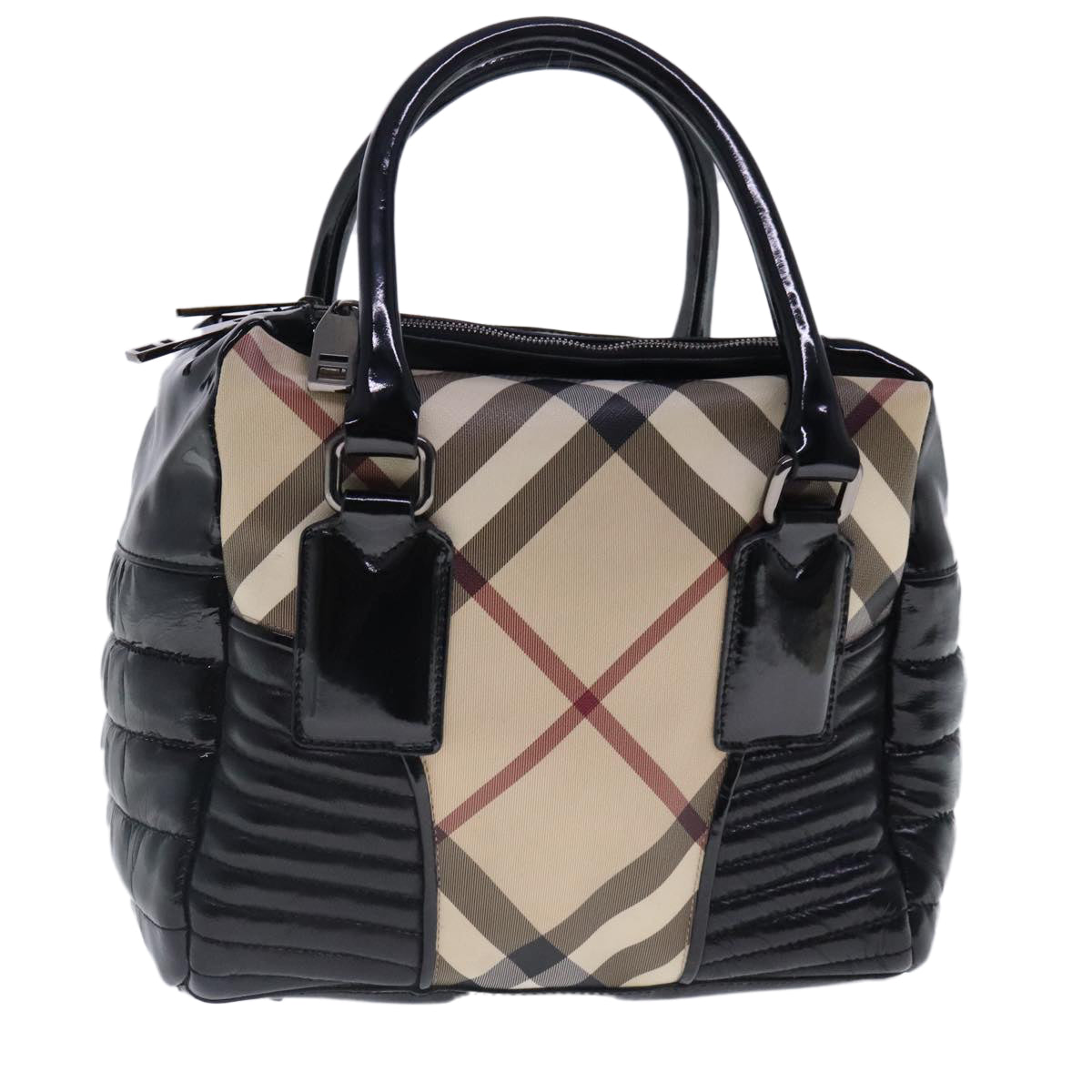 Burberry Nova Check Beige Canvas Handbag (Pre-Owned)