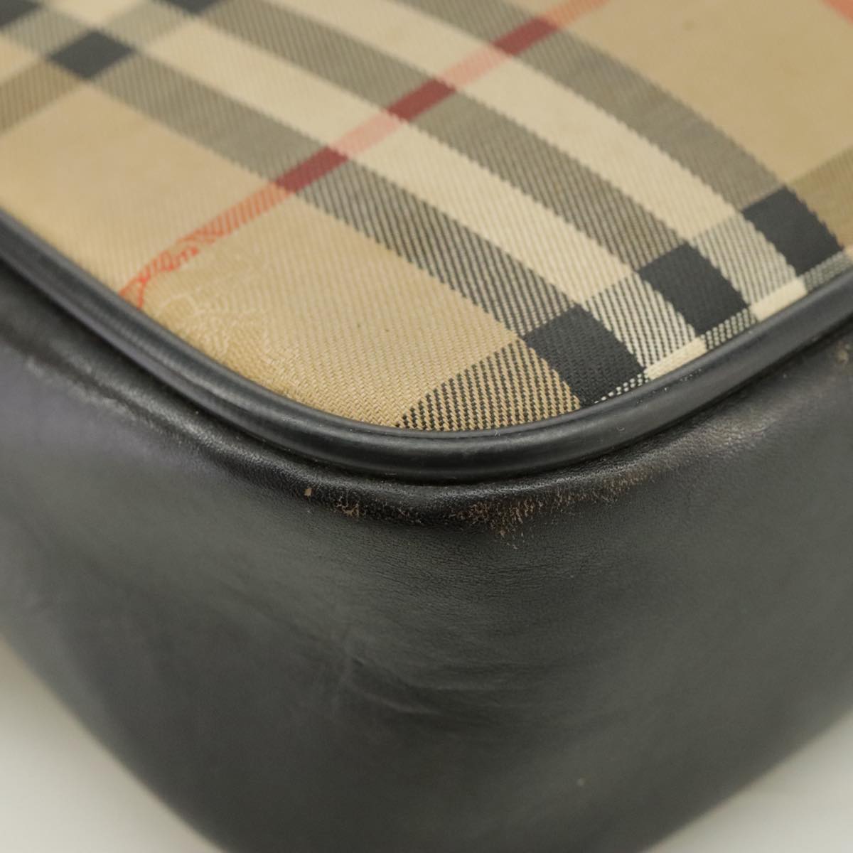 Burberry Nova Check Beige Canvas Shoulder Bag (Pre-Owned)