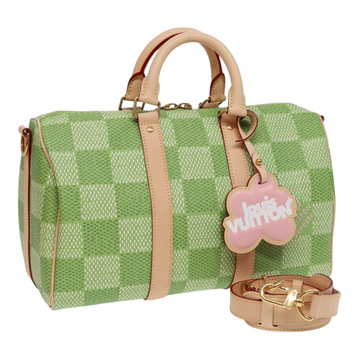Louis Vuitton Speedy Bandoulière 35 Green Canvas Handbag (Pre-Owned)