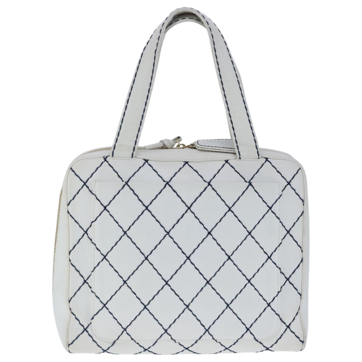 Chanel Wild Stitch White Leather Tote Bag (Pre-Owned)