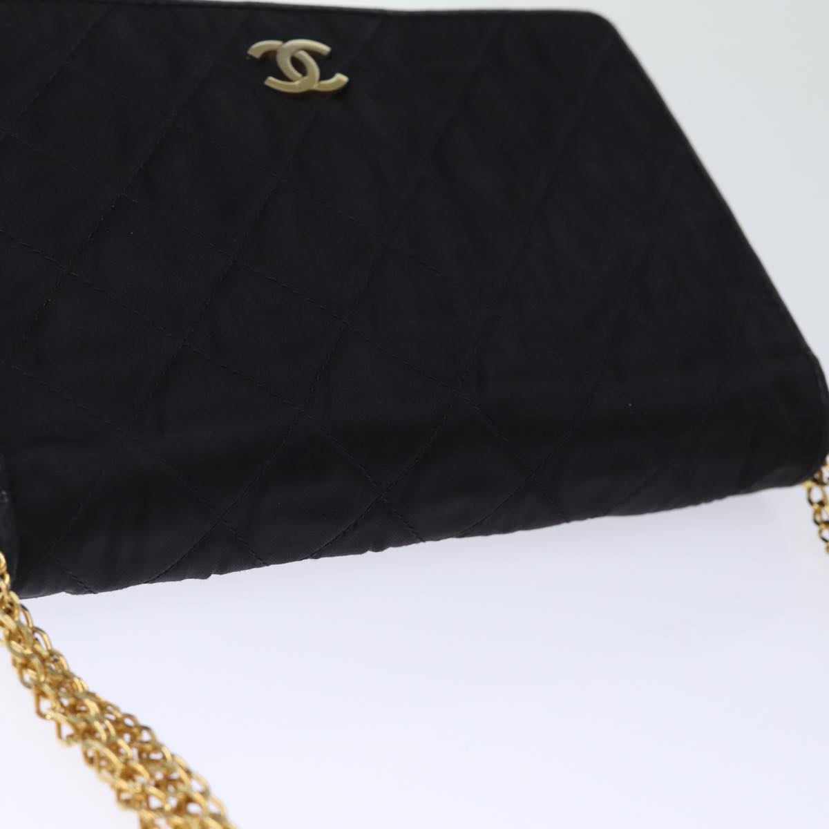 Chanel Matelassé Black Silk Shoulder Bag (Pre-Owned)