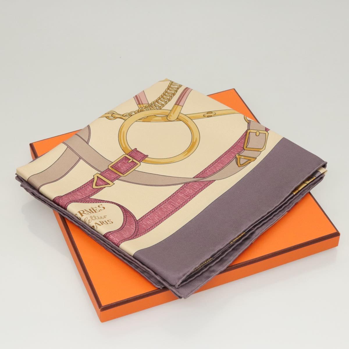 Hermès Carré 90 Beige Silk Scarf  (Pre-Owned)