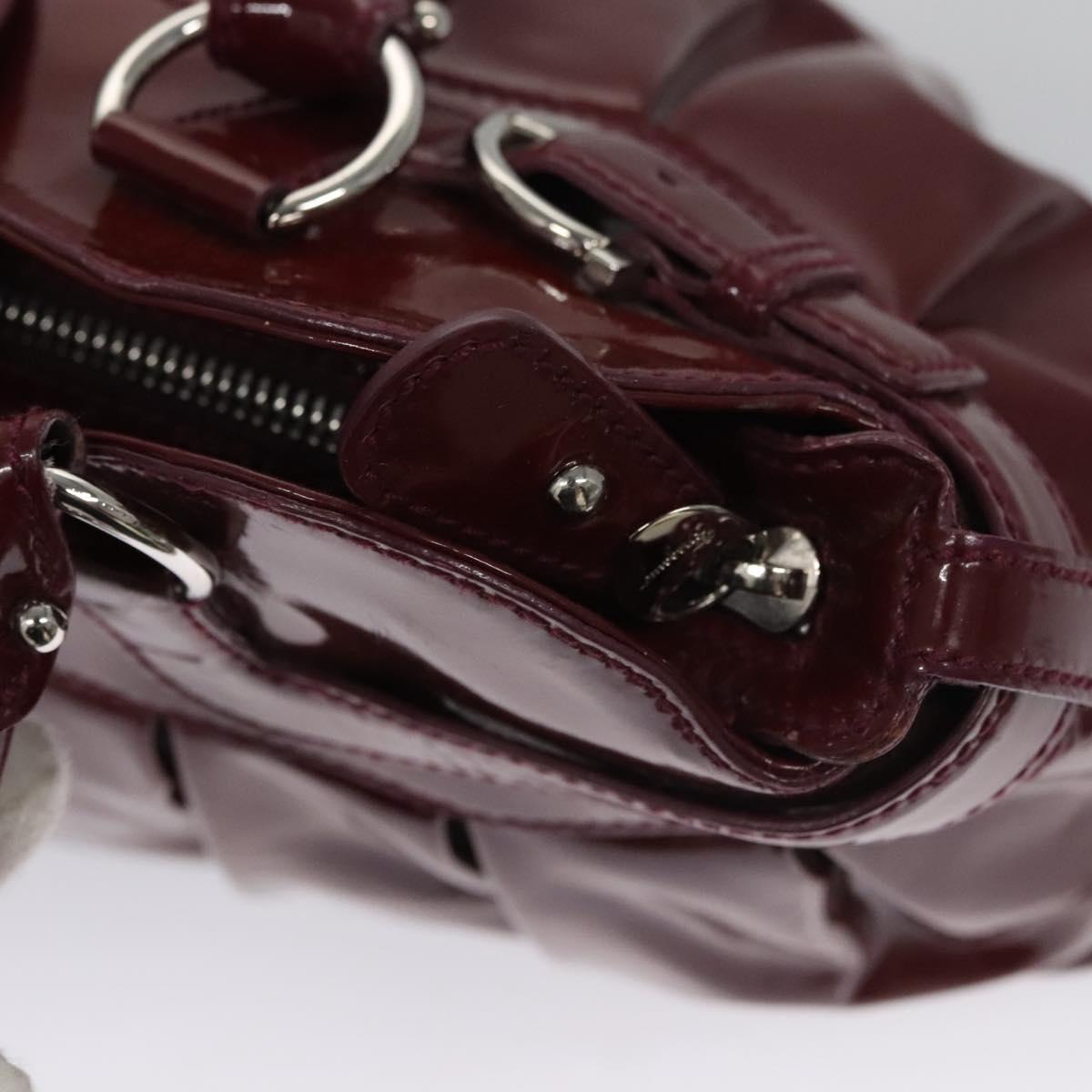 Salvatore Ferragamo Gancini Purple Patent Leather Handbag (Pre-Owned)