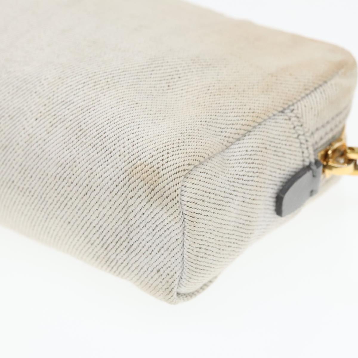 Prada Triangle Logo Beige Denim - Jeans Clutch Bag (Pre-Owned)