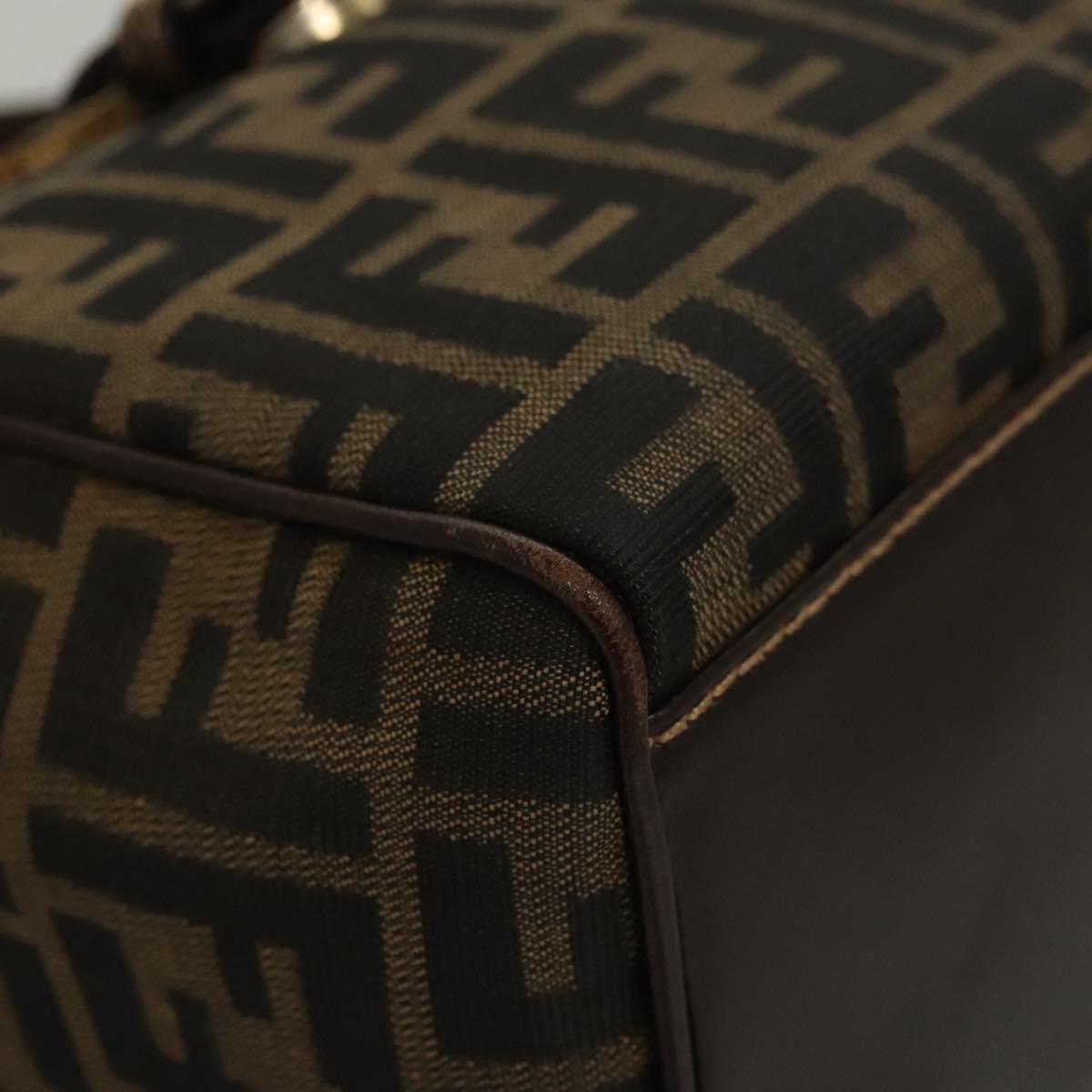 Fendi Zucca Brown Canvas Shoulder Bag (Pre-Owned)