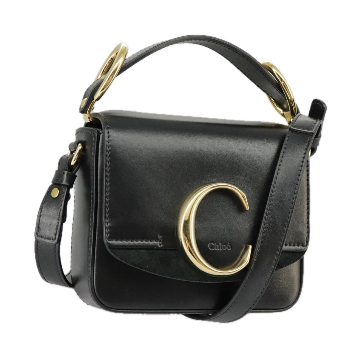 Chloé C Black Leather Handbag (Pre-Owned)