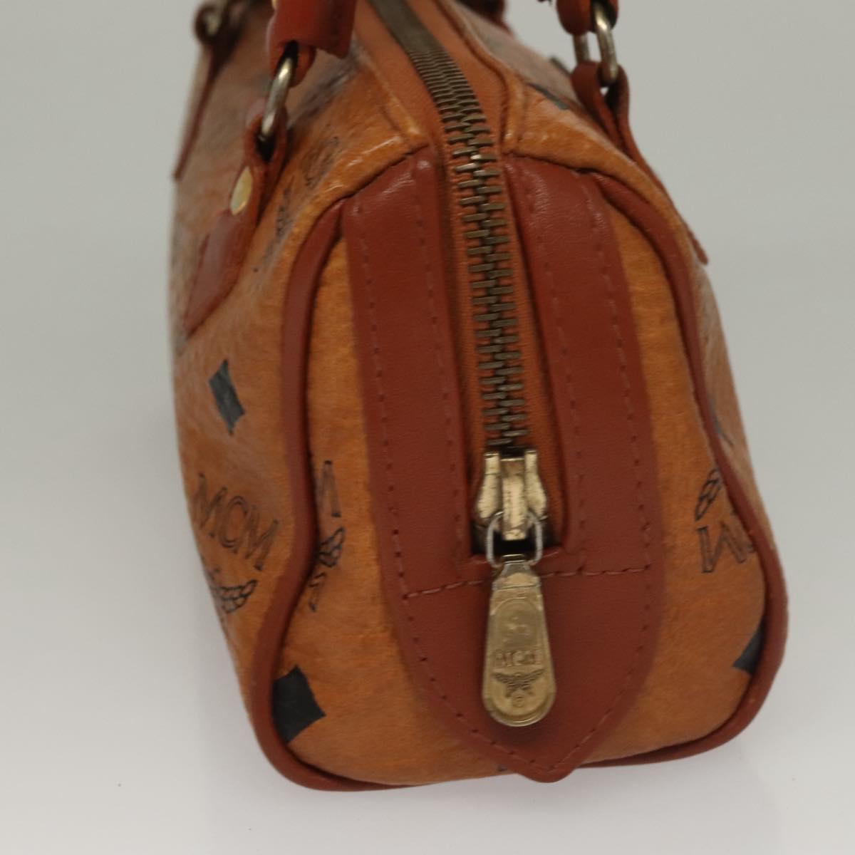 MCM Visetos Brown,Gold Canvas, Leather Travel Bag (Pre-Owned)