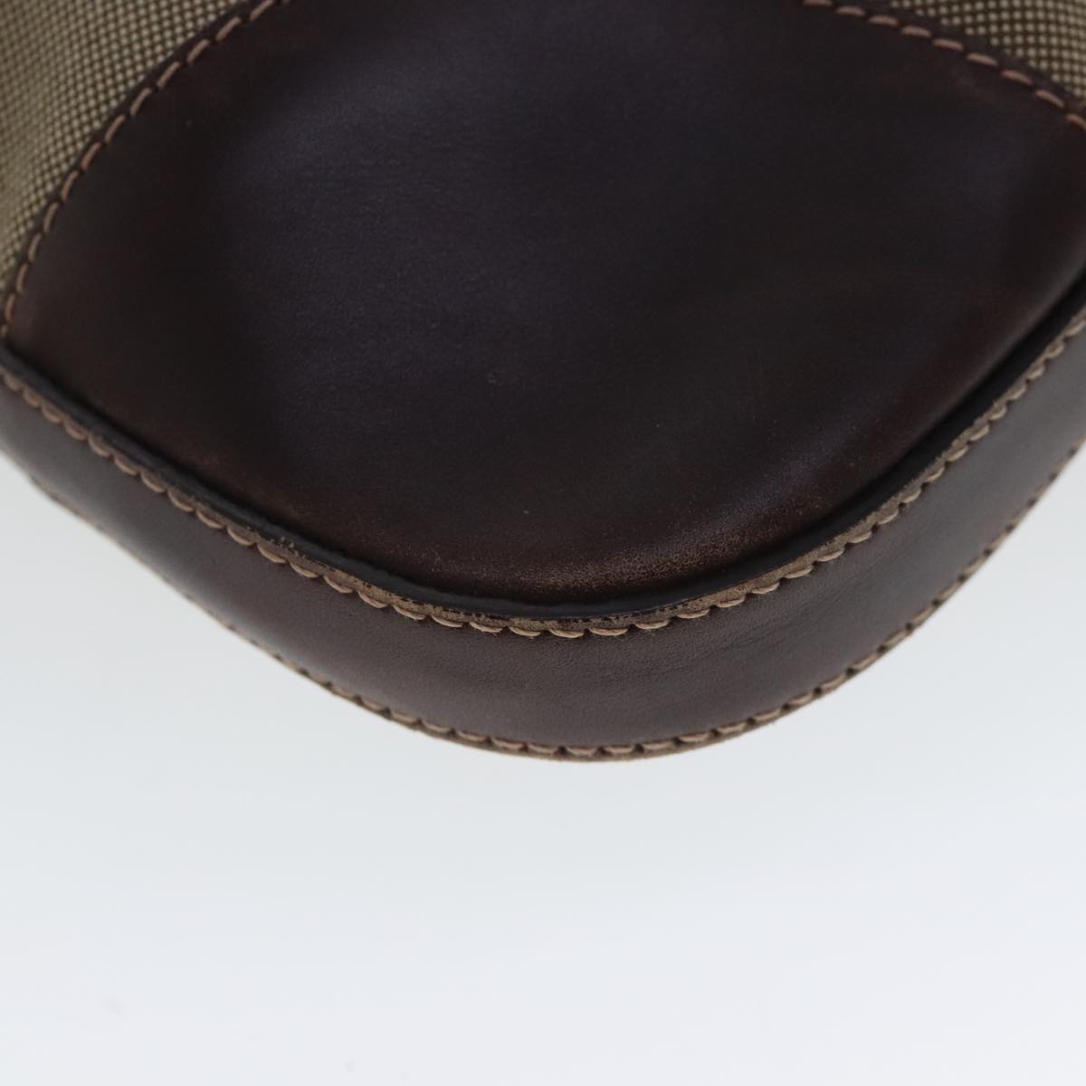 Prada Canapa Beige Canvas Shoulder Bag (Pre-Owned)