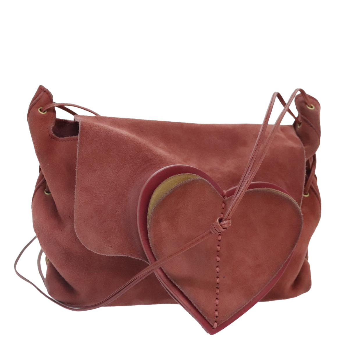 Gucci Red Suede Shoulder Bag (Pre-Owned)