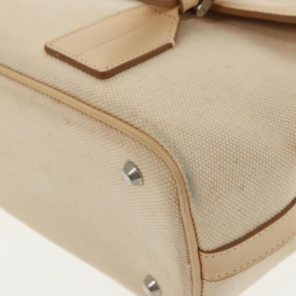 Burberry Nova Check Beige Canvas Handbag (Pre-Owned)