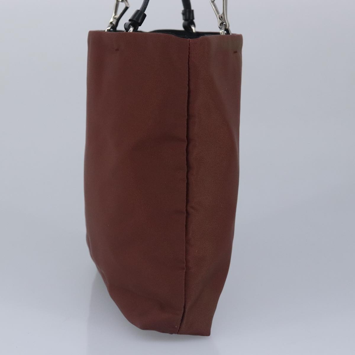 Prada Triangle Logo Brown Synthetic Handbag (Pre-Owned)