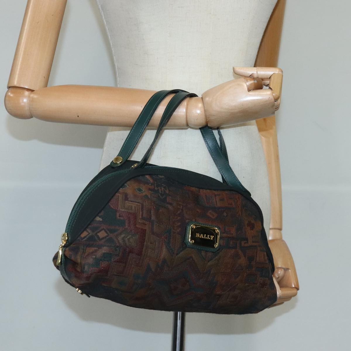 Bally Brown Canvas Handbag (Pre-Owned)