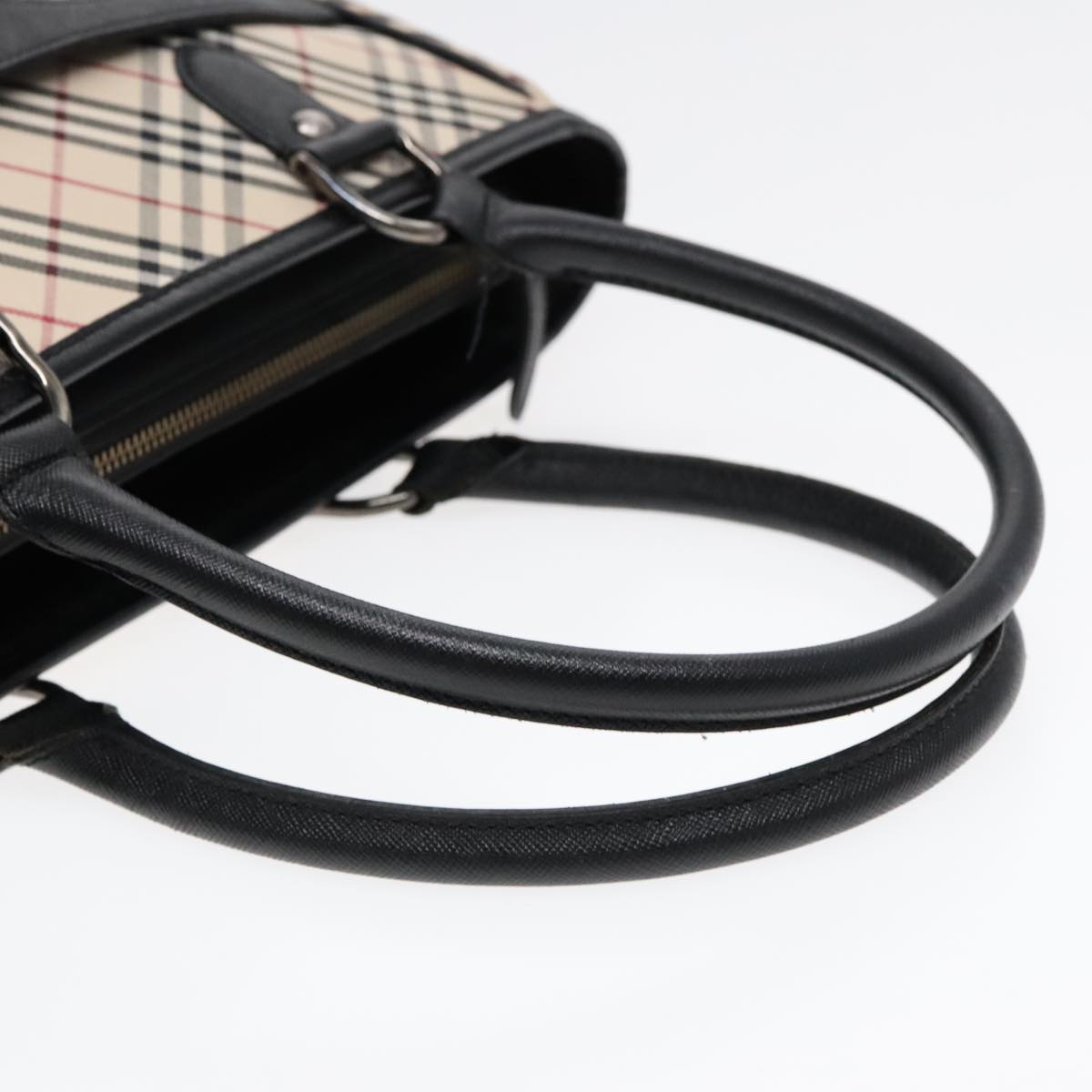 Burberry Nova Check Beige Canvas Handbag (Pre-Owned)