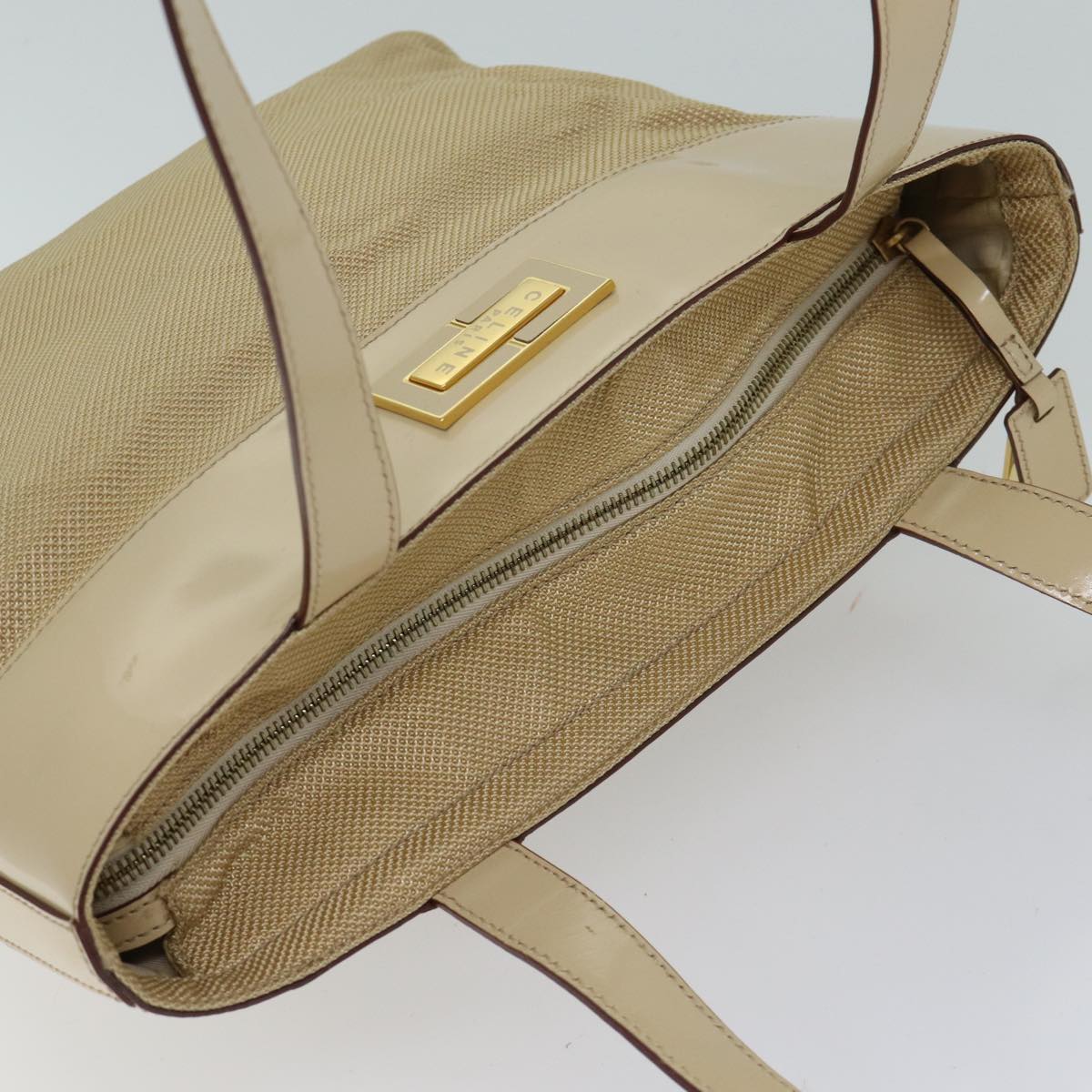 Céline Beige Canvas Shoulder Bag (Pre-Owned)
