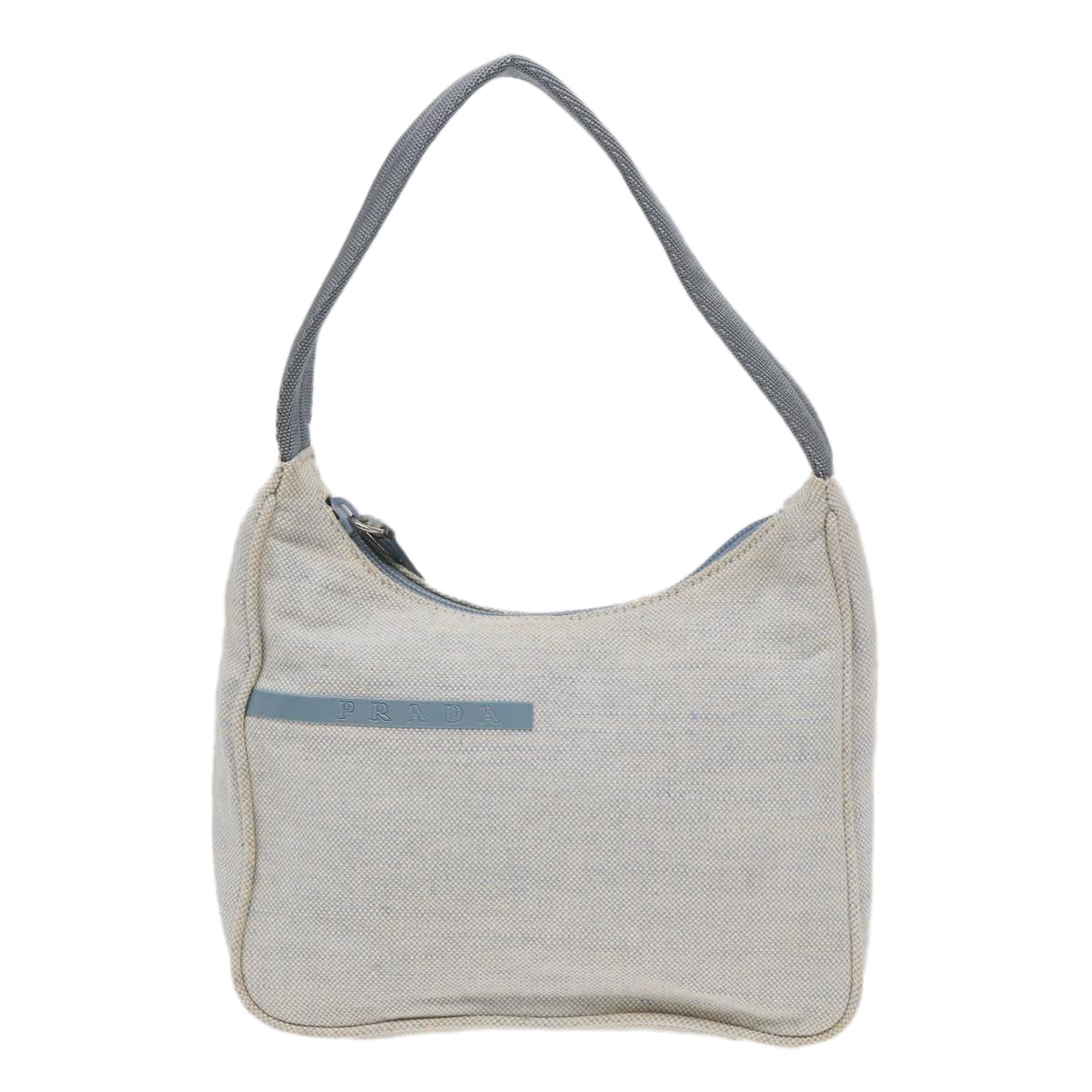 Prada Re-Edition Grey Canvas Clutch Bag (Pre-Owned)