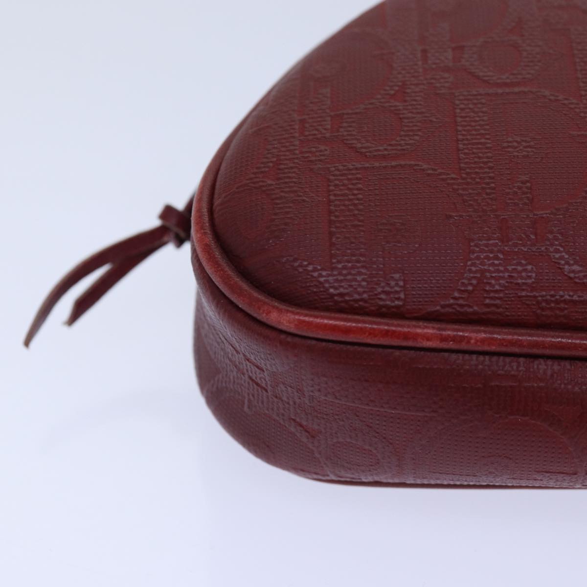 Dior Demi-Lune Burgundy Canvas Clutch Bag (Pre-Owned)